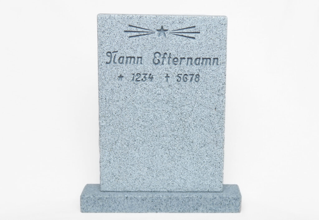 Stående hög smal gravsten